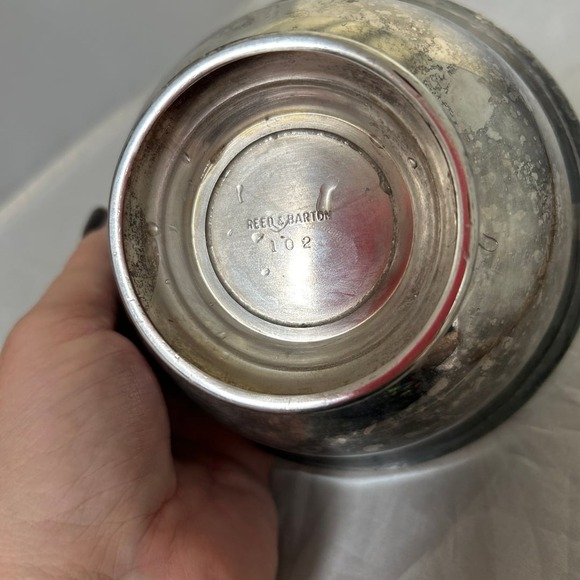 Vintage Reed & Barton Silver Plated Paul Revere Bowl Turquoise Enamel Interior - Picture 4 of 5